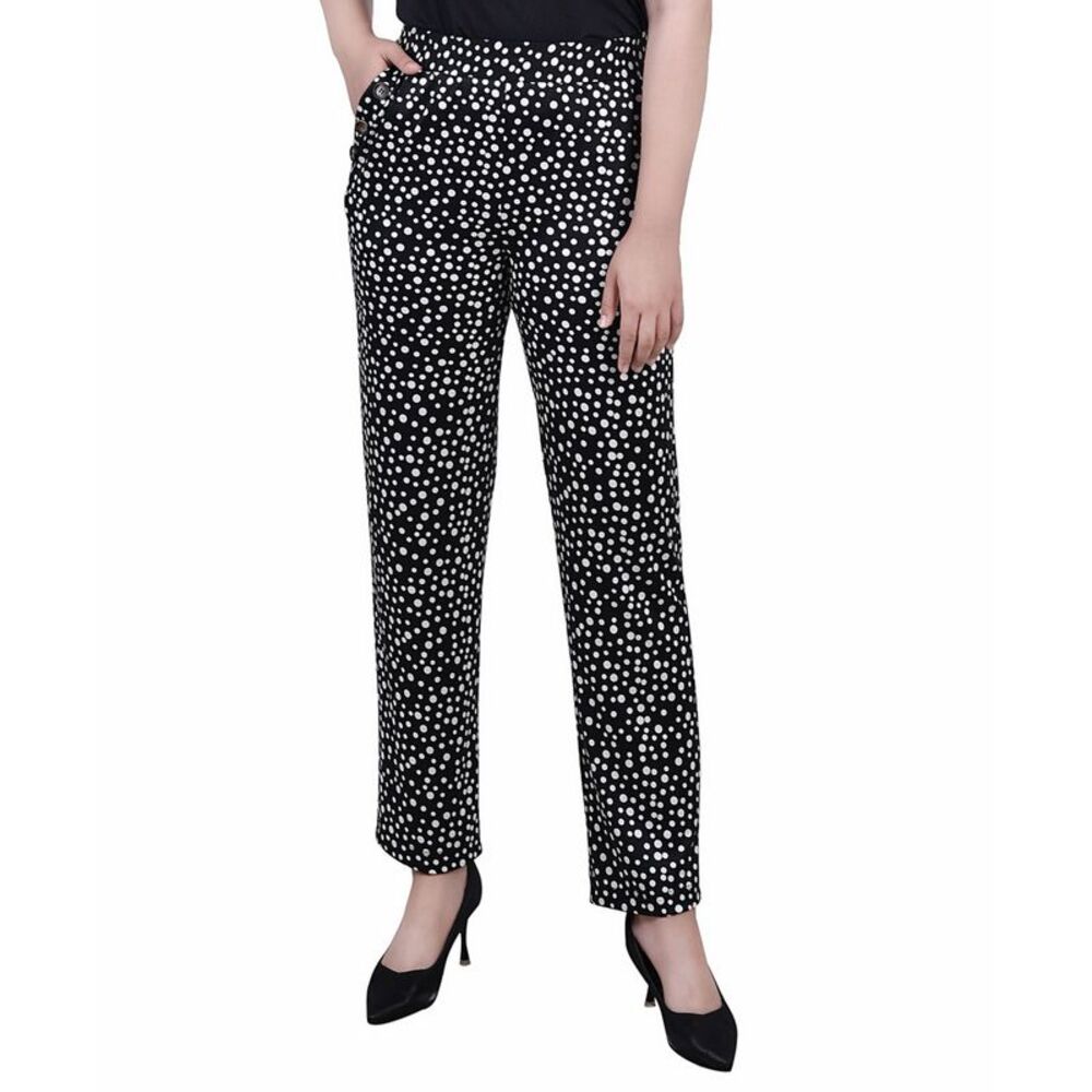 NY Collection Petite Wide Waist Pull On Pants